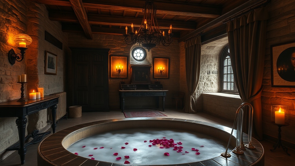 Chambre médiévale avec jacuzzi privatif à Saint-Étienne